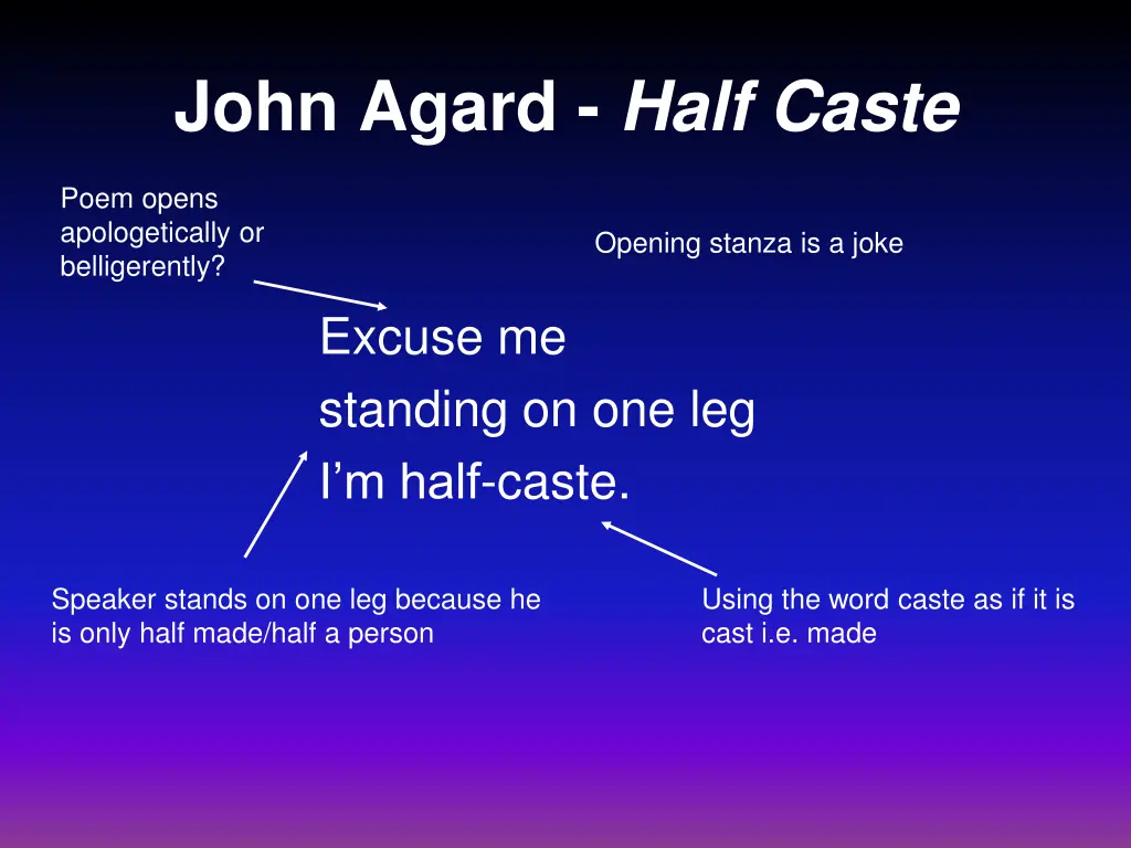 john agard half caste