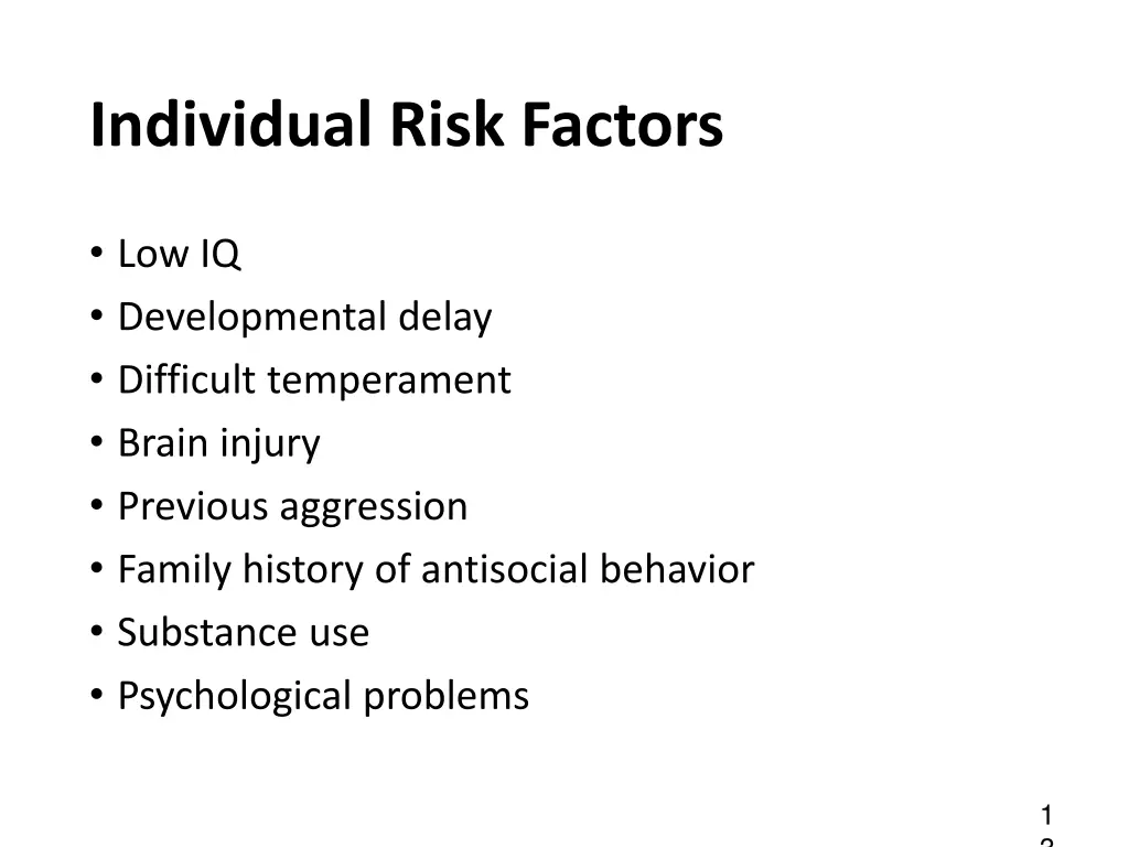 individual risk factors