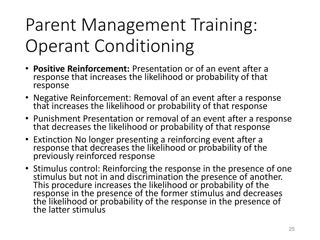 parent management training operant conditioning