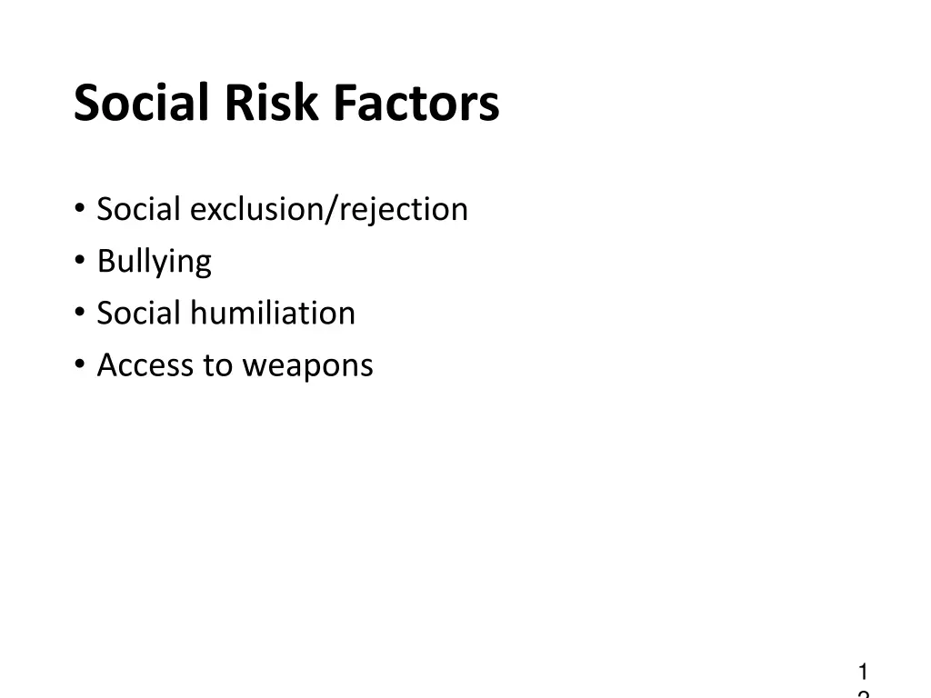 social risk factors 1