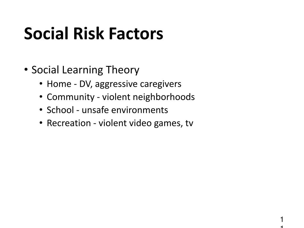 social risk factors