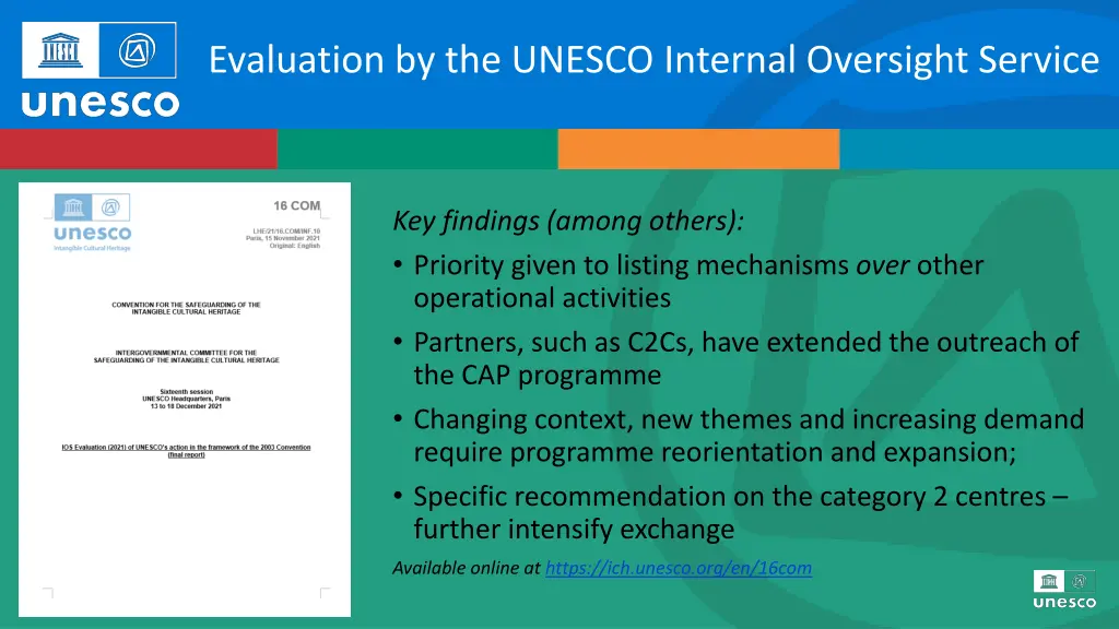 evaluation by the unesco internal oversight