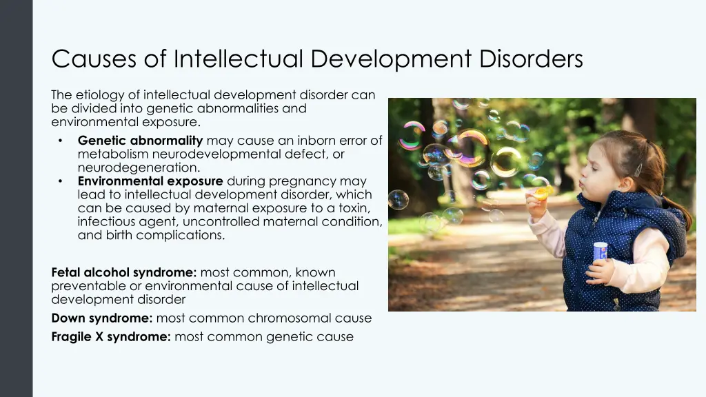 causes of intellectual development disorders