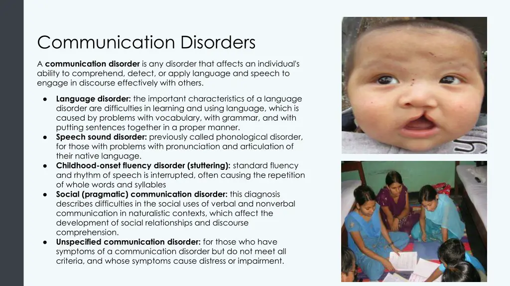 communication disorders