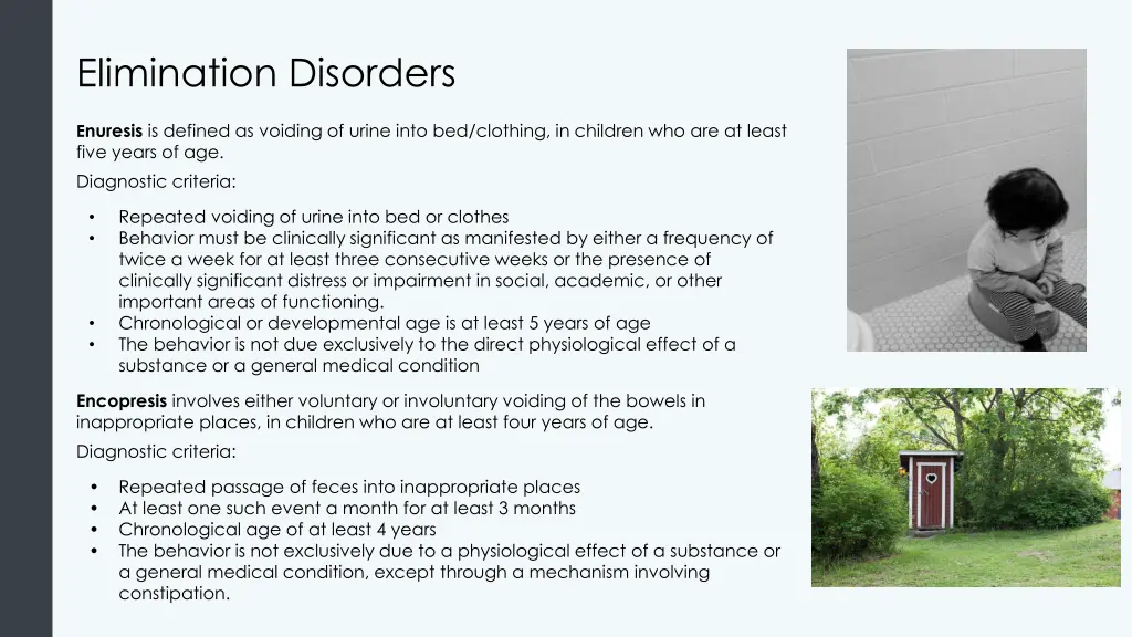 elimination disorders