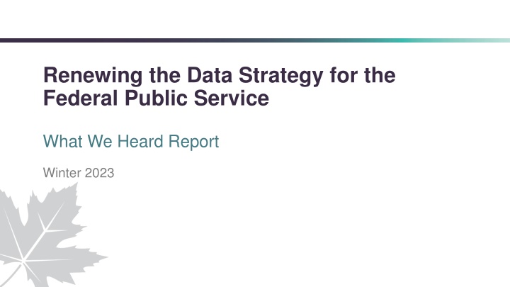 renewing the data strategy for the federal public