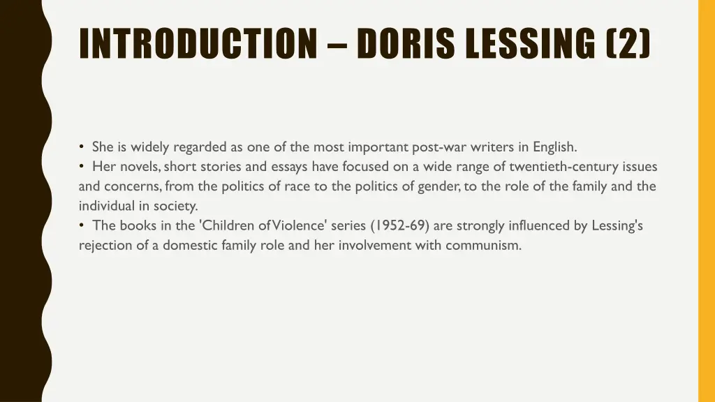 introduction doris lessing 2