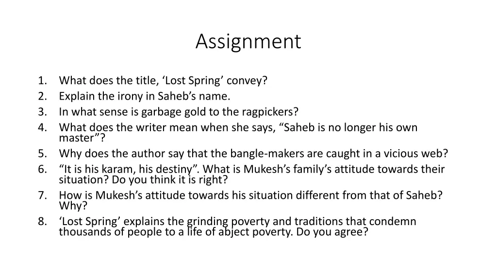 assignment