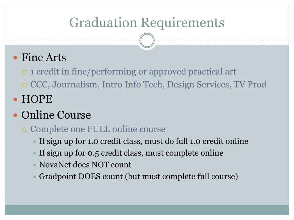 graduation requirements 2