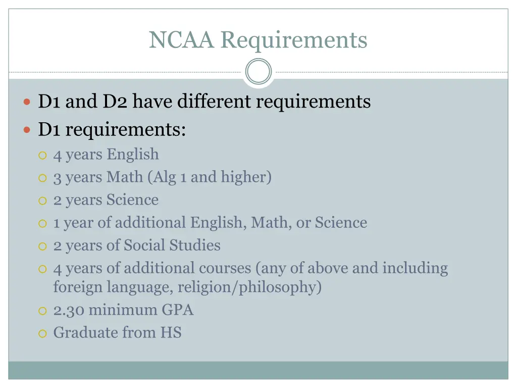 ncaa requirements