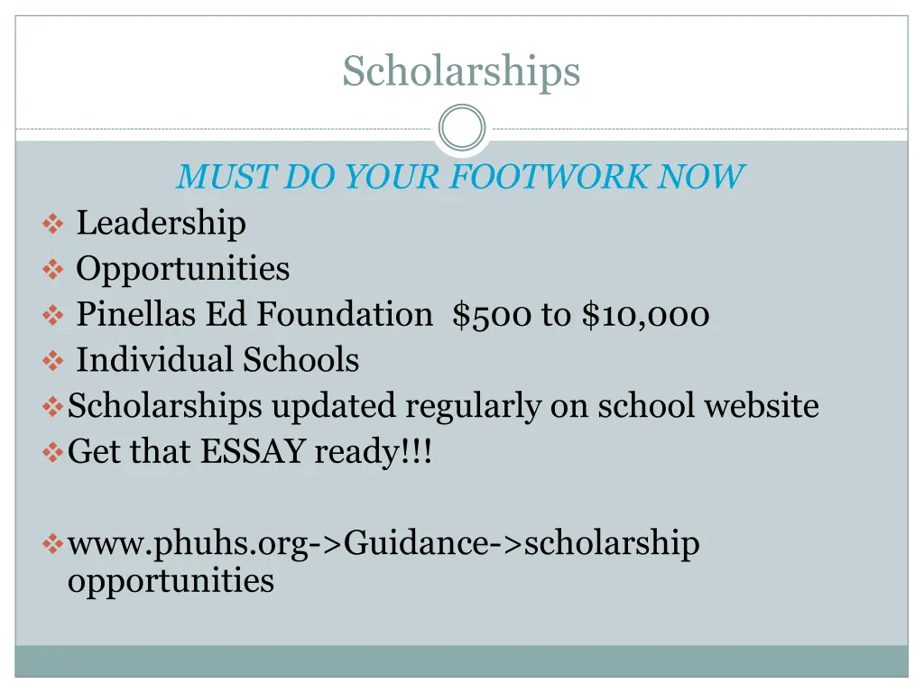 scholarships