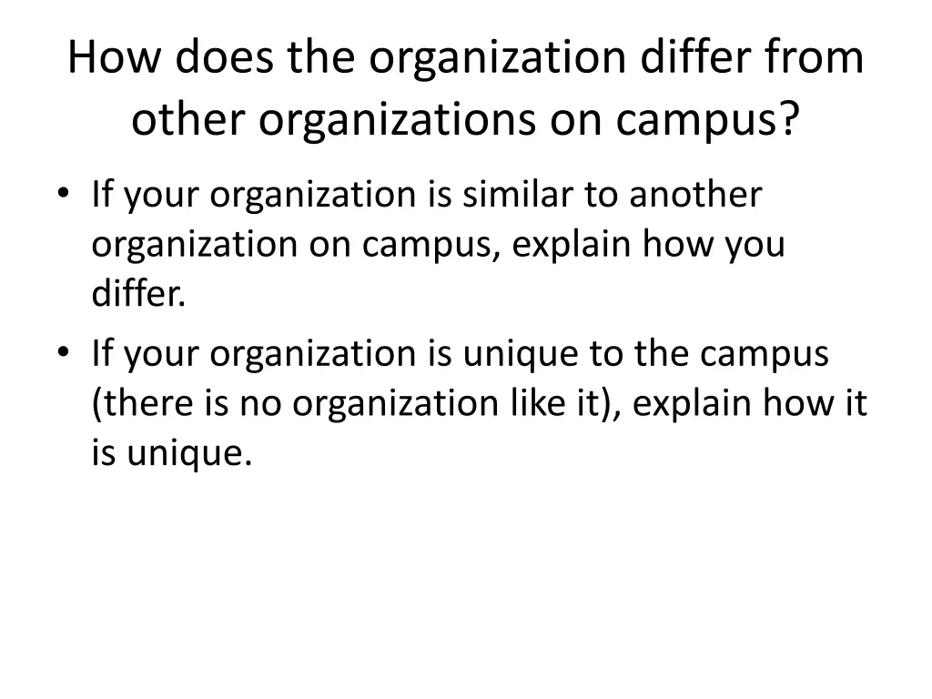 how does the organization differ from other