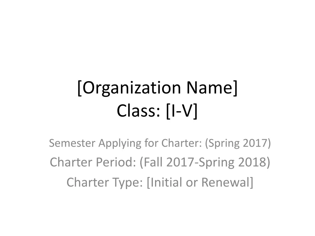 organization name class i v