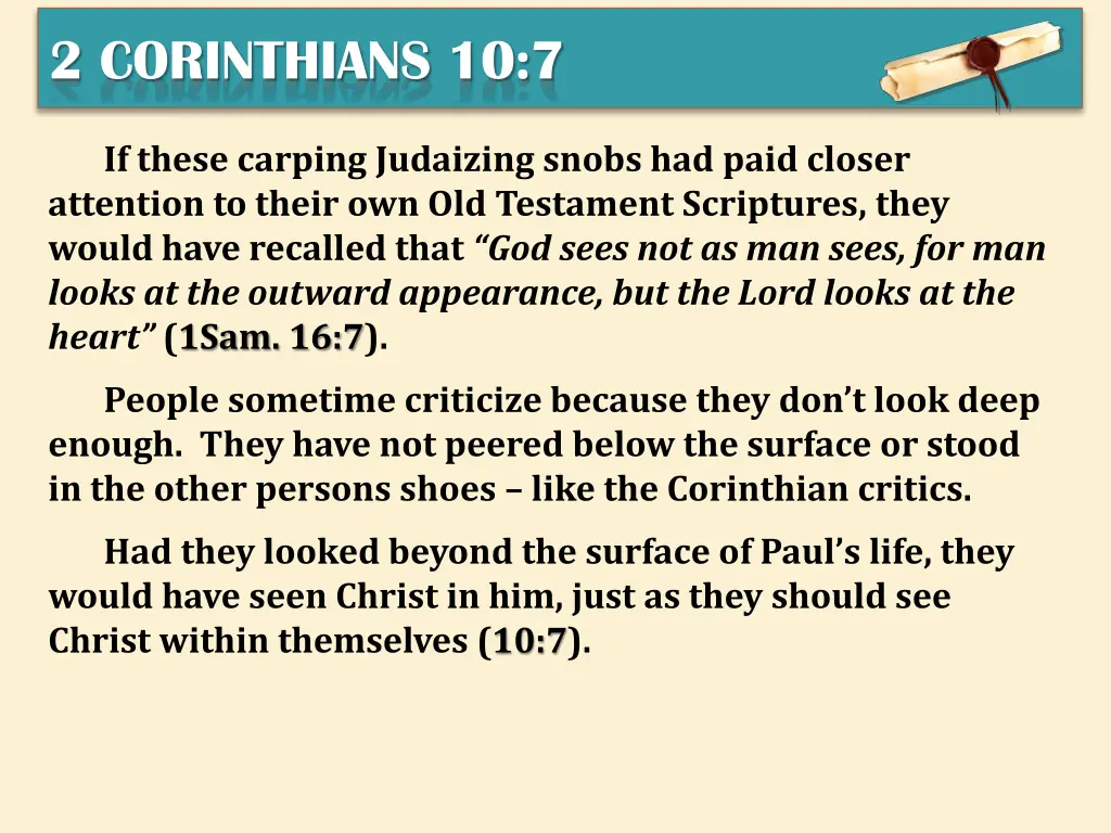 2 corinthians 10 7 2