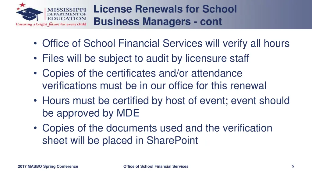 license renewals for school business managers cont 1