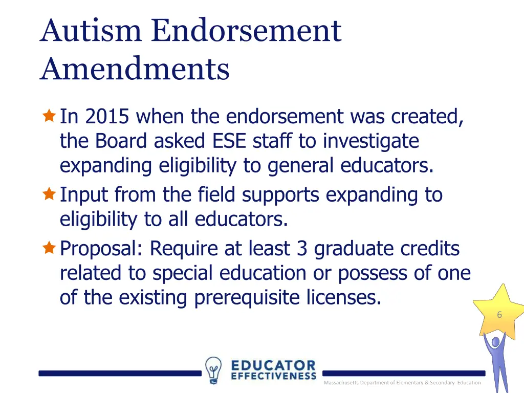 autism endorsement amendments