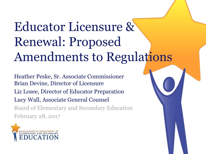 educator licensure renewal proposed amendments