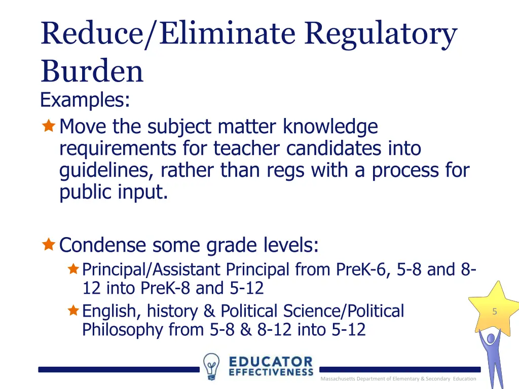 reduce eliminate regulatory burden examples move