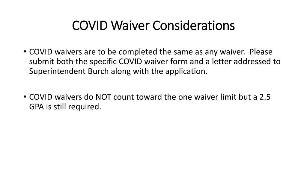 covid waiver considerations covid waiver