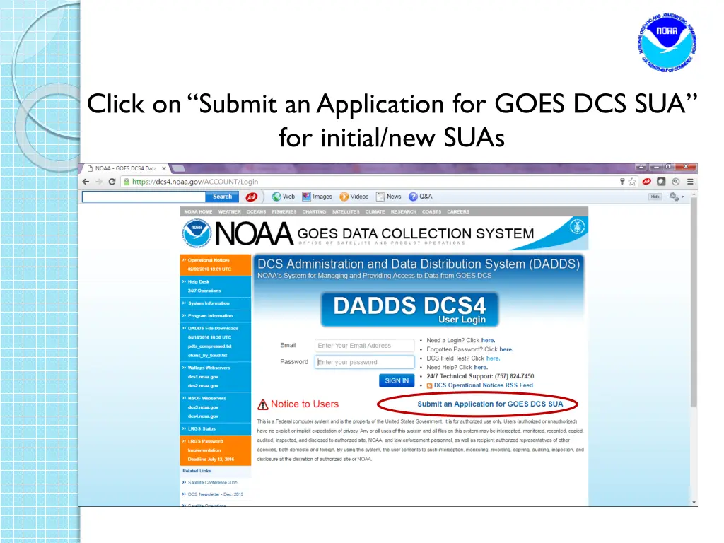 click on submit an application for goes