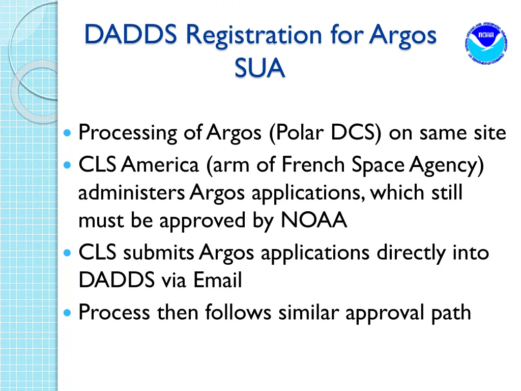 dadds registration for argos sua