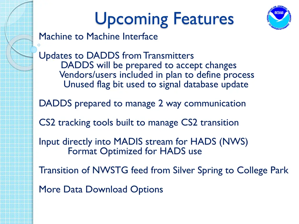 upcoming features machine to machine interface