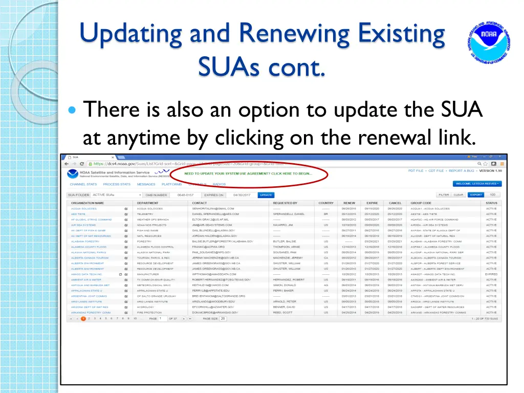 updating and renewing existing suas cont 1