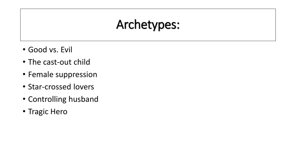 archetypes archetypes