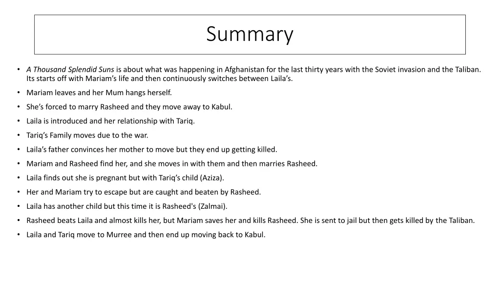 summary 1