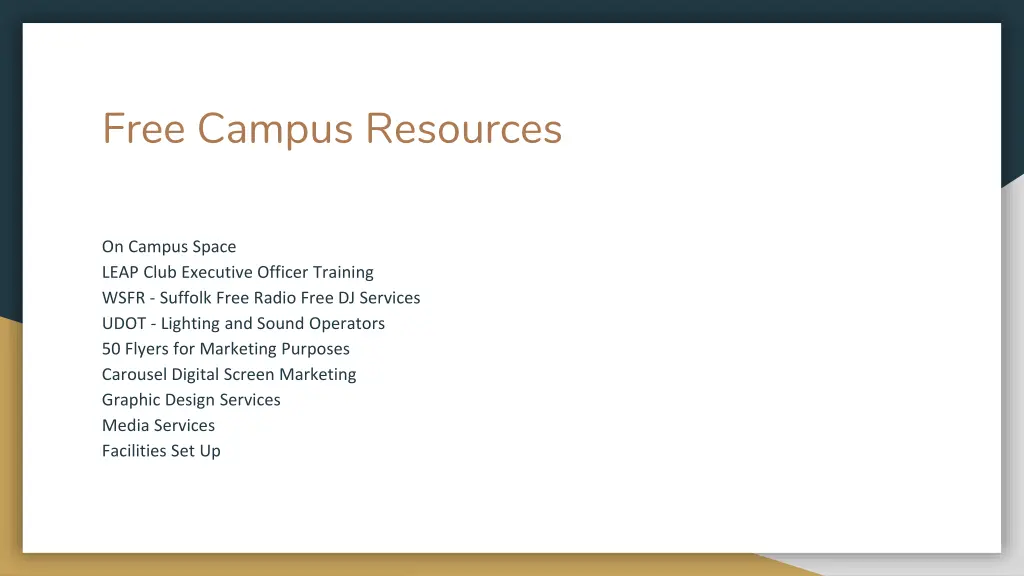 free campus resources