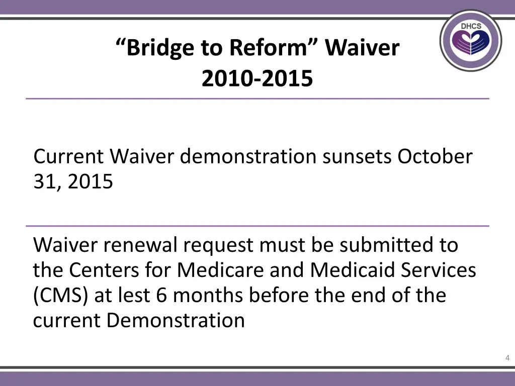 bridge to reform waiver 2010 2015