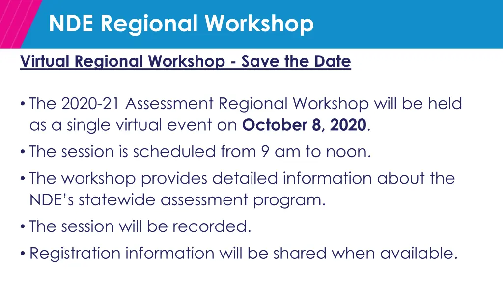 nde regional workshop