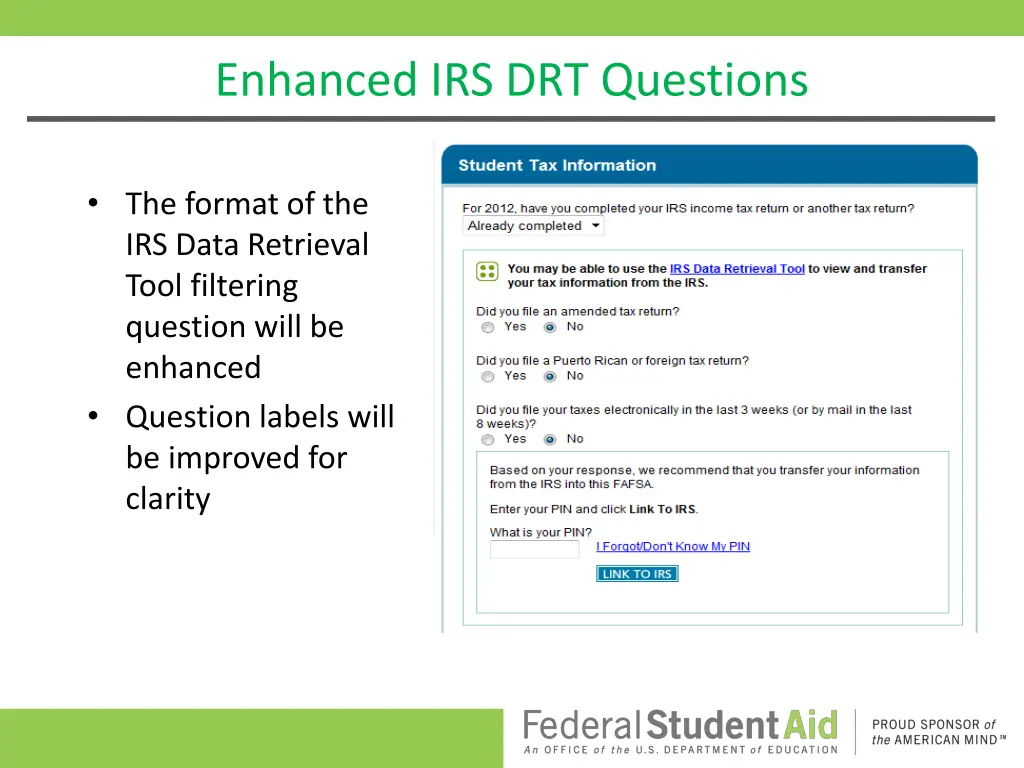 enhanced irs drt questions