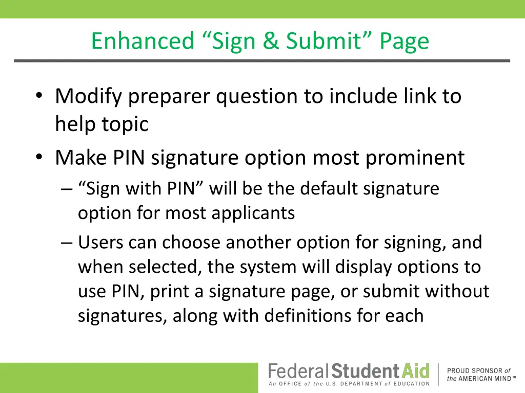 enhanced sign submit page