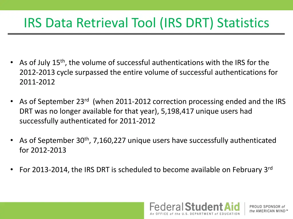 irs data retrieval tool irs drt statistics