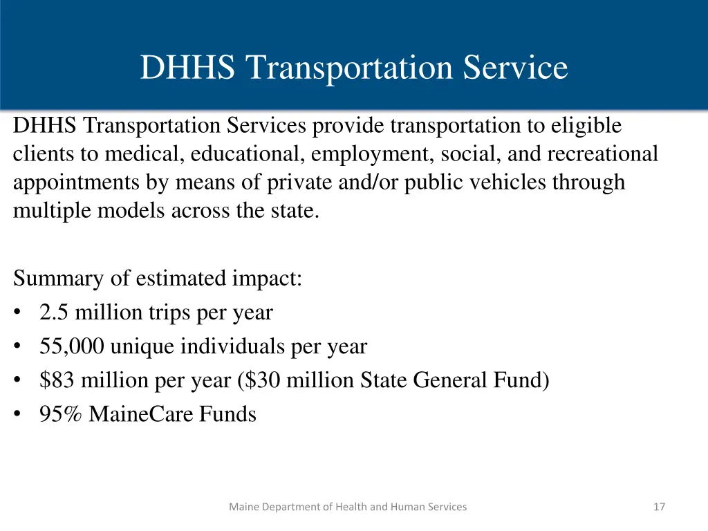 dhhs transportation service