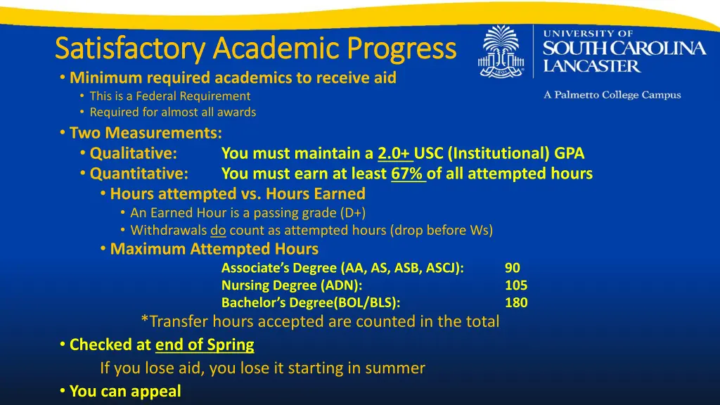 satisfactory academic progress satisfactory