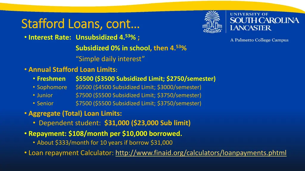 stafford loans stafford loans cont interest rate