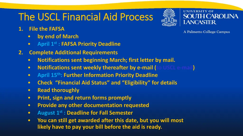 the uscl financial aid process the uscl financial