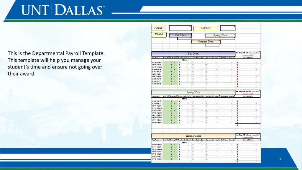 this is the departmental payroll template this