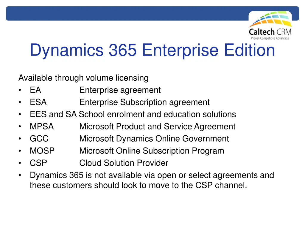 dynamics 365 enterprise edition