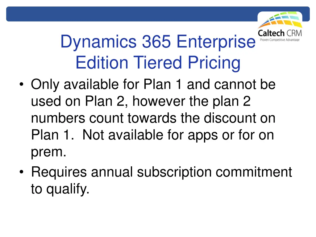 dynamics 365 enterprise edition tiered pricing