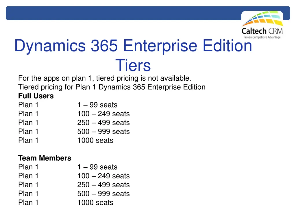 dynamics 365 enterprise edition tiers