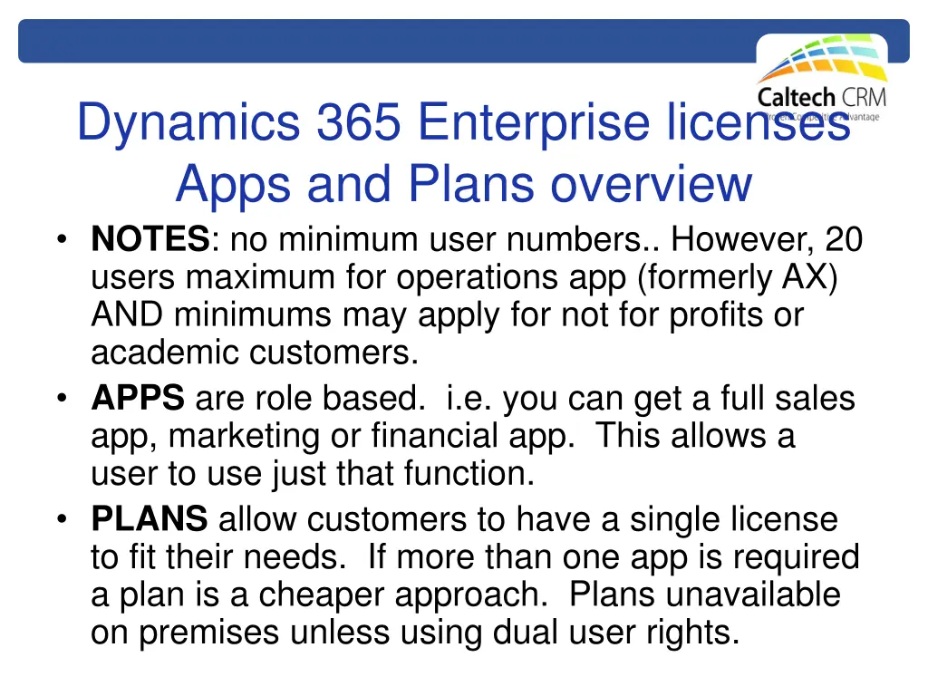 dynamics 365 enterprise licenses apps and plans