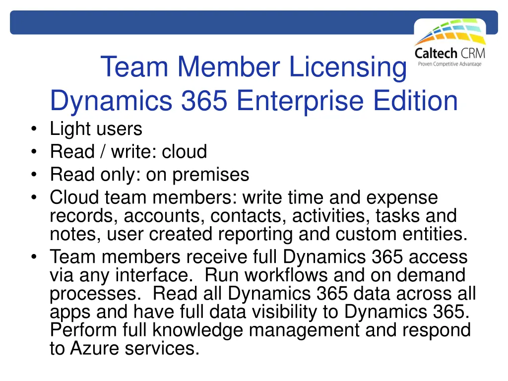 team member licensing dynamics 365 enterprise