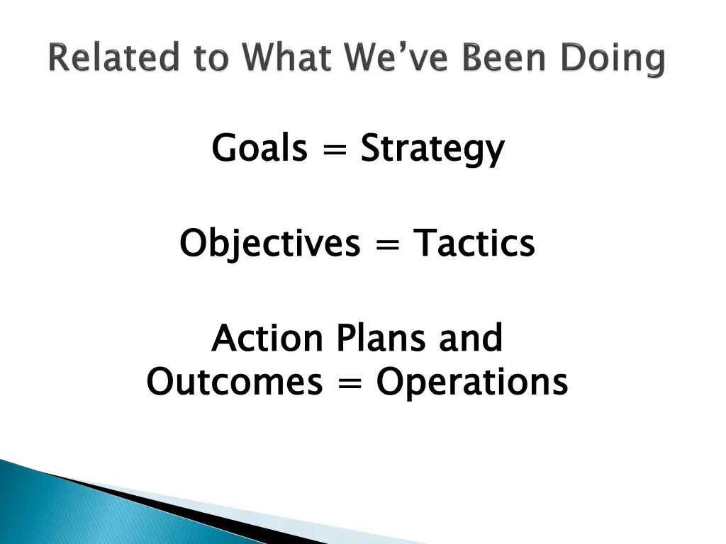 goals strategy