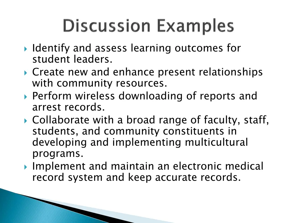 identify and assess learning outcomes for student