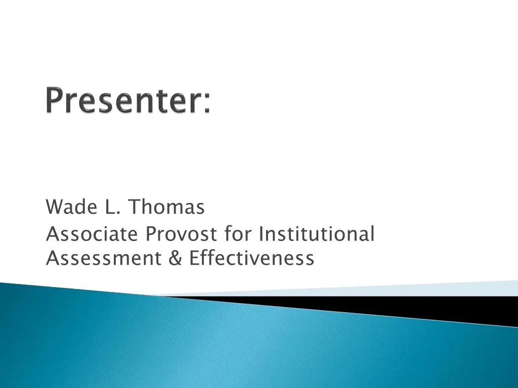 wade l thomas associate provost for institutional