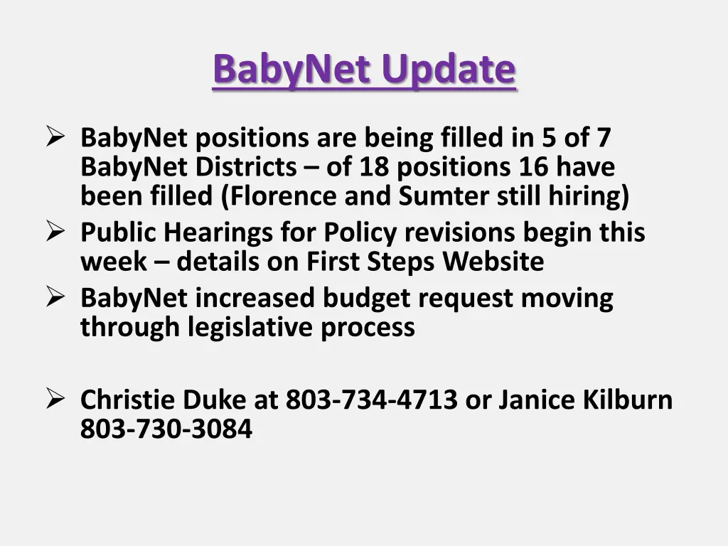 babynet update