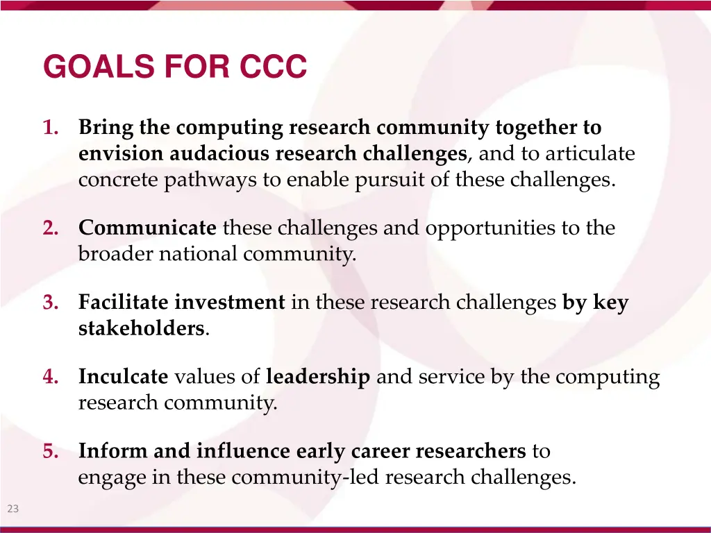 goals for ccc